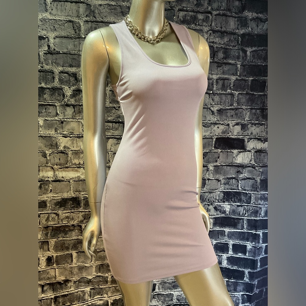 Pastel Lavender Purple Ribbed Bodycon Mini Dress